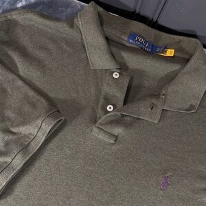 Polo Ralph Lauren Short Sleeve Interlock Polo Shirt Mens XXL Green Purple Pony